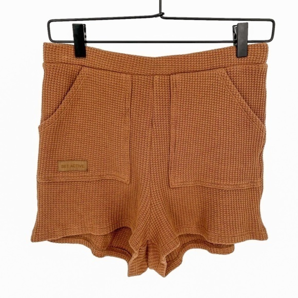 Set Active Waffle Knit Lounge Pocket Shorts